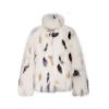 OZLANA Full Fur Jackets | Ochre Buckle Collar Fox Fur Jacket (Cream White)