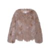 OZLANA Full Fur Jackets | Spotlight Round Neck Fox Fur Jacket (Brown)