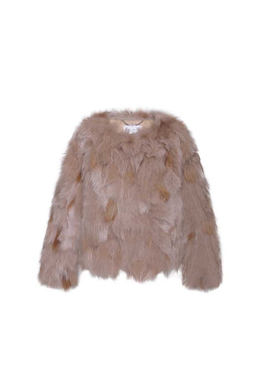 OZLANA Full Fur Jackets | Spotlight Round Neck Fox Fur Jacket (Brown)