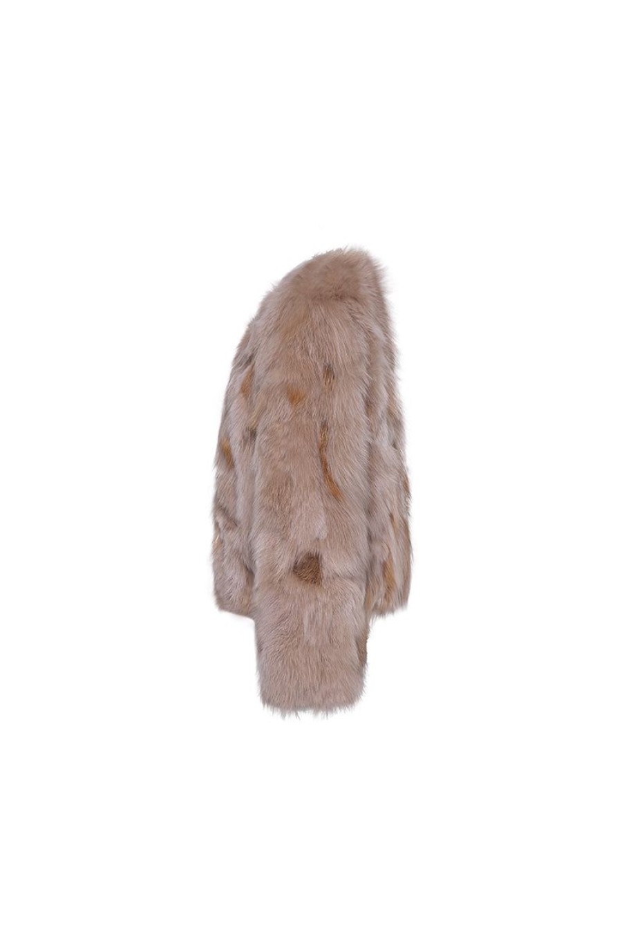 OZLANA Full Fur Jackets | Spotlight Round Neck Fox Fur Jacket (Brown)