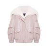 OZLANA Classic & Designer Parkas | Pink Faux Leather Parka