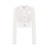 OZLANA Tops | Contrast Button Knitted Cardigan (Cream)