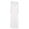 OZLANA Dresses & Sets | Ozln Slant Off Shoulder Maxi Dress(White)