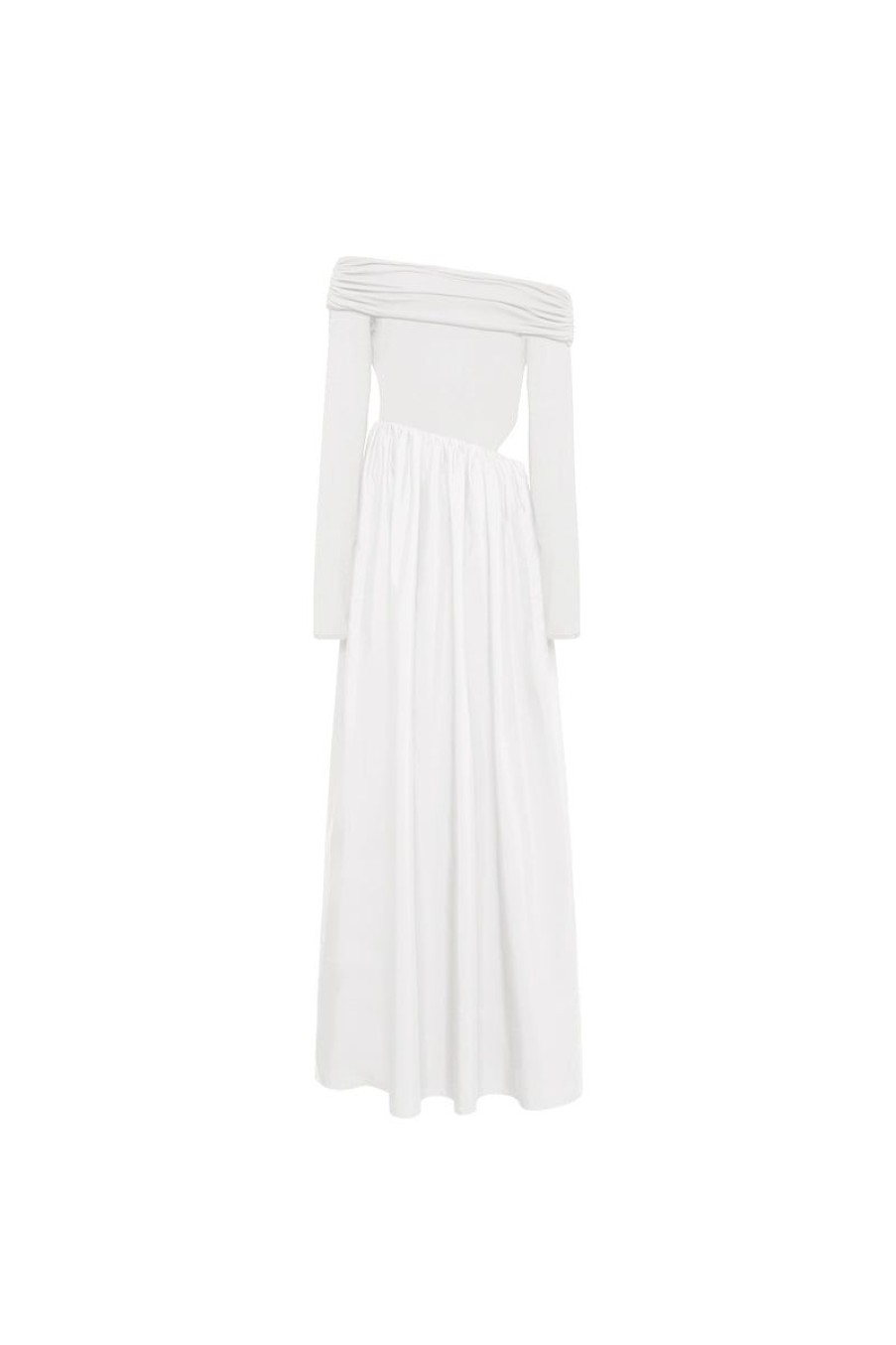 OZLANA Dresses & Sets | Ozln Slant Off Shoulder Maxi Dress(White)