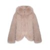 OZLANA Omniverse: Milan Runway Collection | Hooded Heart Rose Fox Fur Jacket(Mocha)