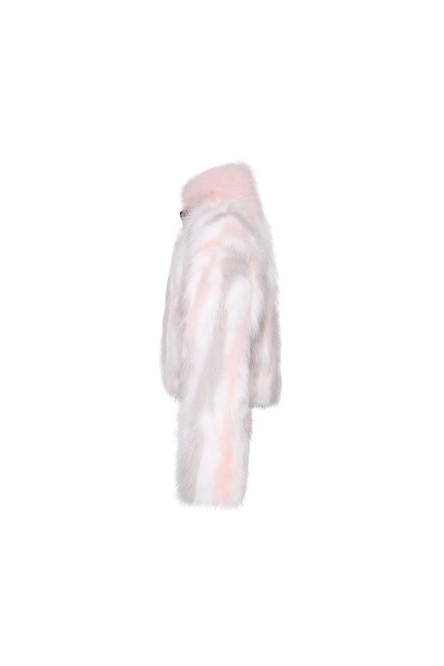 OZLANA Omniverse: Milan Runway Collection | Mille-Feuille Buckle Collar Fox Fur Jacket (Pink)