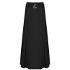 OZLANA Bottoms | Ozln Splice Low Waist Pleated Maxi Skirt(Black)