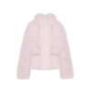 OZLANA Full Fur Jackets | Pom Pom Collar Fox Fur Jacket(Pink)