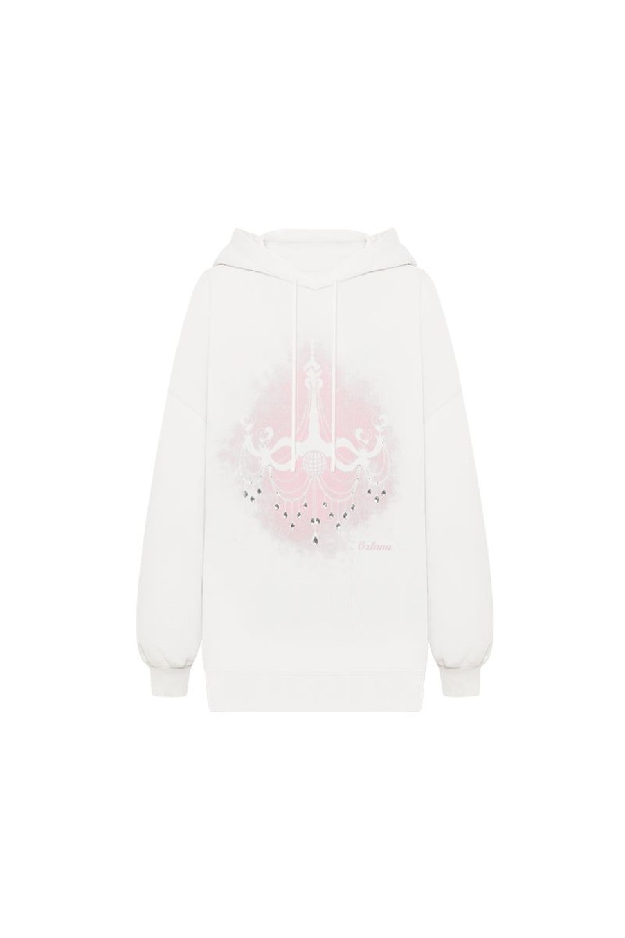 OZLANA Ozln | Ozln Silhouette Chandelier Oversized Hoodie (White)