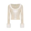 OZLANA Ozln | Ozln Detachable Faux Fur Sleeve Crop(Camel)