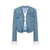 OZLANA Ozln | Ozln Arc Layered Placket Denim Jacket (Blue)