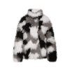 OZLANA Wool Shearling Jackets | Smudged Collared Shearling Wool Jacket(Grey)