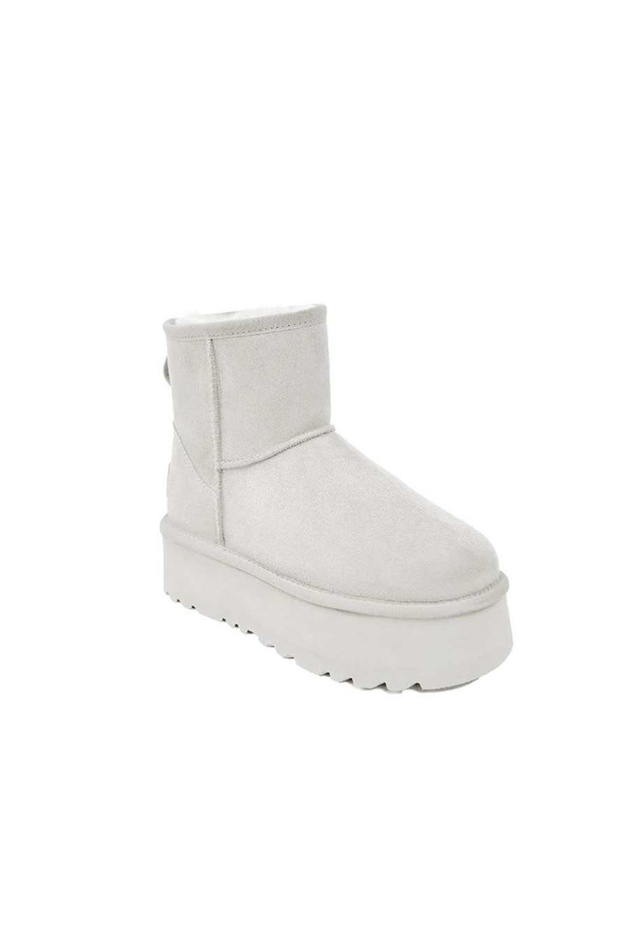 OZLANA Shoes | Ozlana Classic Platform Mini Boots (Off White)