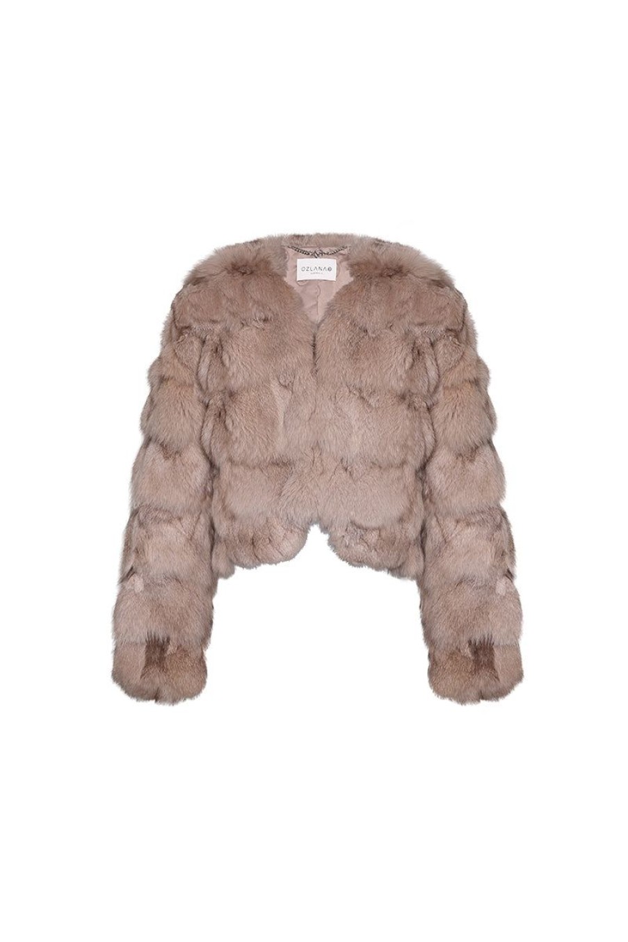 OZLANA Full Fur Jackets | Cloud Bubble V Neck Fox Fur Jacket (Dark Grey)