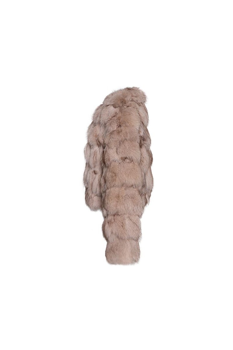 OZLANA Full Fur Jackets | Cloud Bubble V Neck Fox Fur Jacket (Dark Grey)