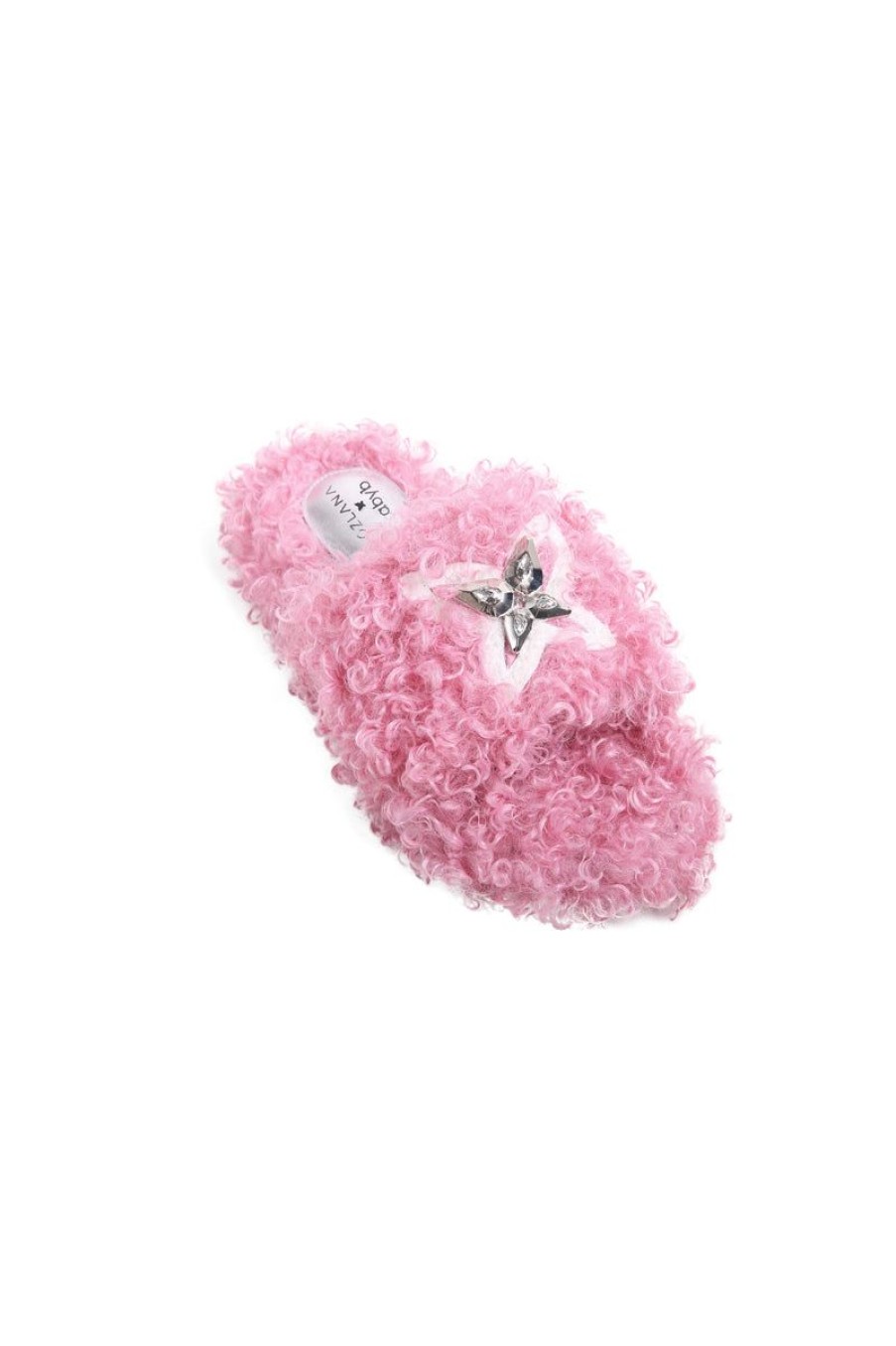 OZLANA Shoes | Butterfly Wool Faux Fur Slippers(Pink)