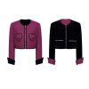 OZLANA Ozln | Ozln Heart Pocket Glitz Tweed Blazer(Purple+Black)