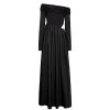 OZLANA Ozln | Ozln Slant Off Shoulder Maxi Dress(Black)