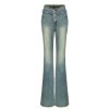 OZLANA Bottoms | Ozln Curved Waist Vintage Straight Leg Jeans(Blue)