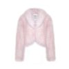 OZLANA Full Fur Jackets | Sherbet Wide Lapel Crop Fox Fur Jacket(Dreamy Pink)