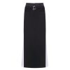 OZLANA Ozln | Ozln Contrast Panelled Maxi Skirt(Black)