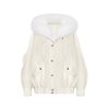 OZLANA Classic & Designer Parkas | Cream White Bomber Parka