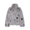 OZLANA Omniverse: Milan Runway Collection | Ochre Buckle Collar Fox Fur Jacket (Grey)