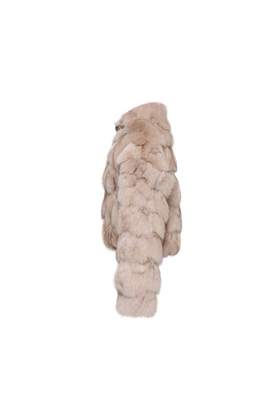 OZLANA Full Fur Jackets | Cloud Bubble Buckle Collar Fox Fur Jacket (Dark Grey)