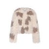 OZLANA Full Fur Jackets | Bubble Round Neck Shearling Wool Jacket (Apricot)