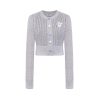 OZLANA Tops | Contrast Button Knitted Cardigan (Grey)