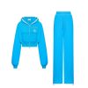 OZLANA Ozln | Ozln Rhinestone Hoodie Sweat Suit Set(Electric Blue)