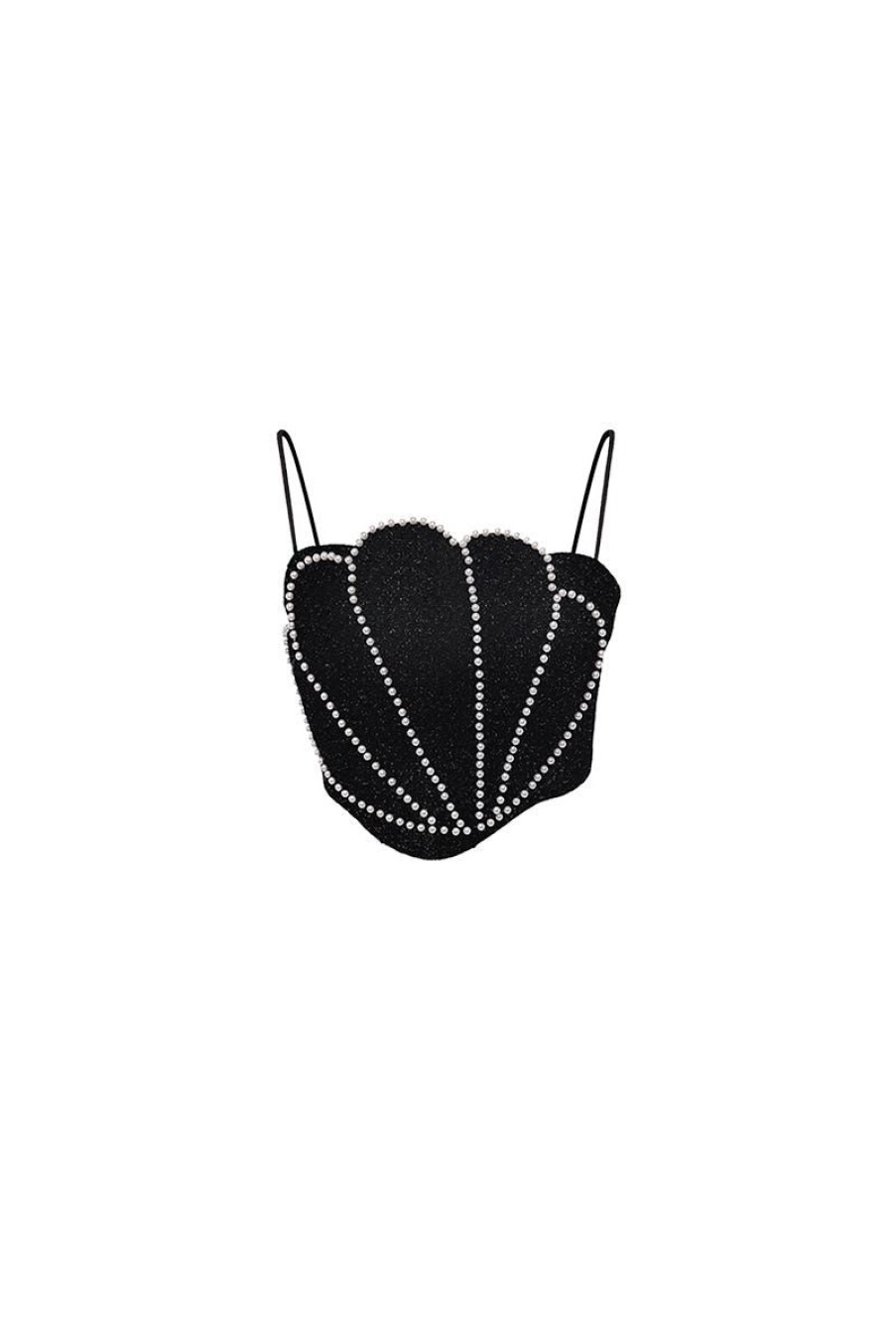 OZLANA Tweeds | Shell Born Tweed Bustier (Black)