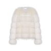 OZLANA Full Fur Jackets | Cloud Bubble Duotone Lapel Fox Fur Jacket (White)