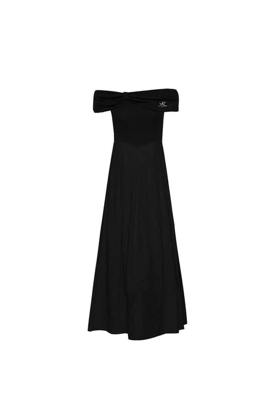 OZLANA Ozln | Ozln Off Shoulder Bow Knit Dress(Black)