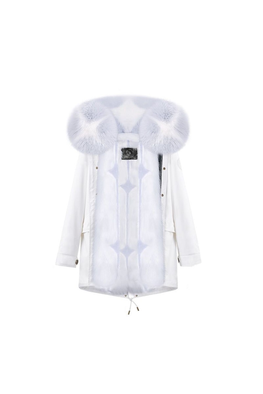 OZLANA Classic & Designer Parkas | White+Blue Diamond