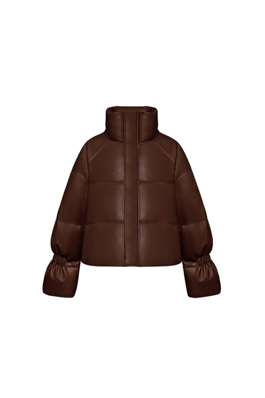 OZLANA Down Puffer Jackets | Resort Pu Down Bread Jacket(Chestnut)