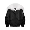 OZLANA Classic & Designer Parkas | Black Faux Leather Parka