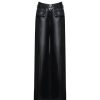 OZLANA Ozln | Ozln Eco Leather Oversized Wide Leg Pant(Black)