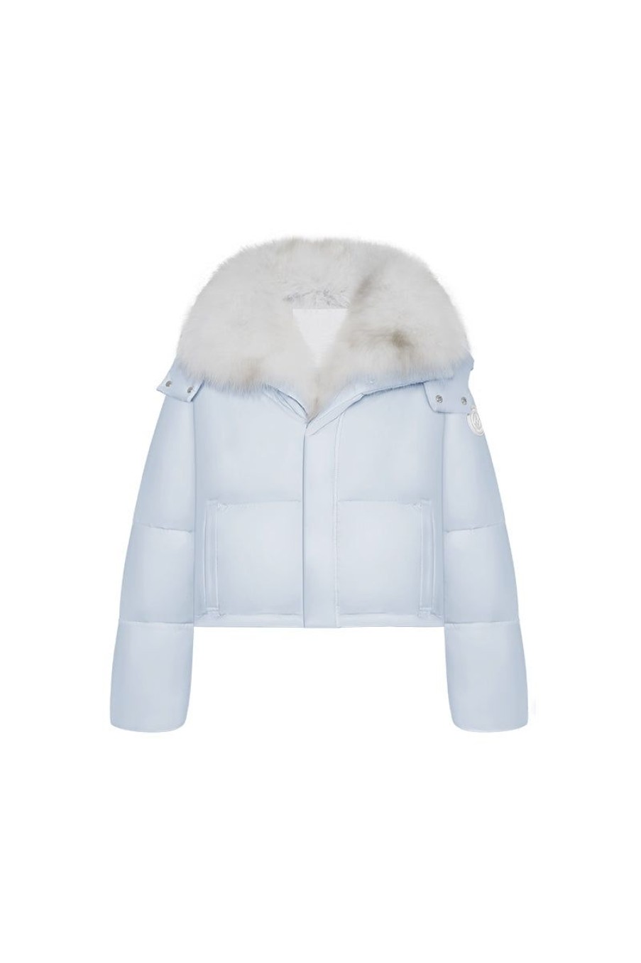 OZLANA Down Puffer Jackets | Versefox Fur Collar Multi-Wear Down Jacket(Blue)