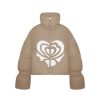 OZLANA Down Puffer Jackets | Melting Rose Heart Puffer Jacket(Camel)