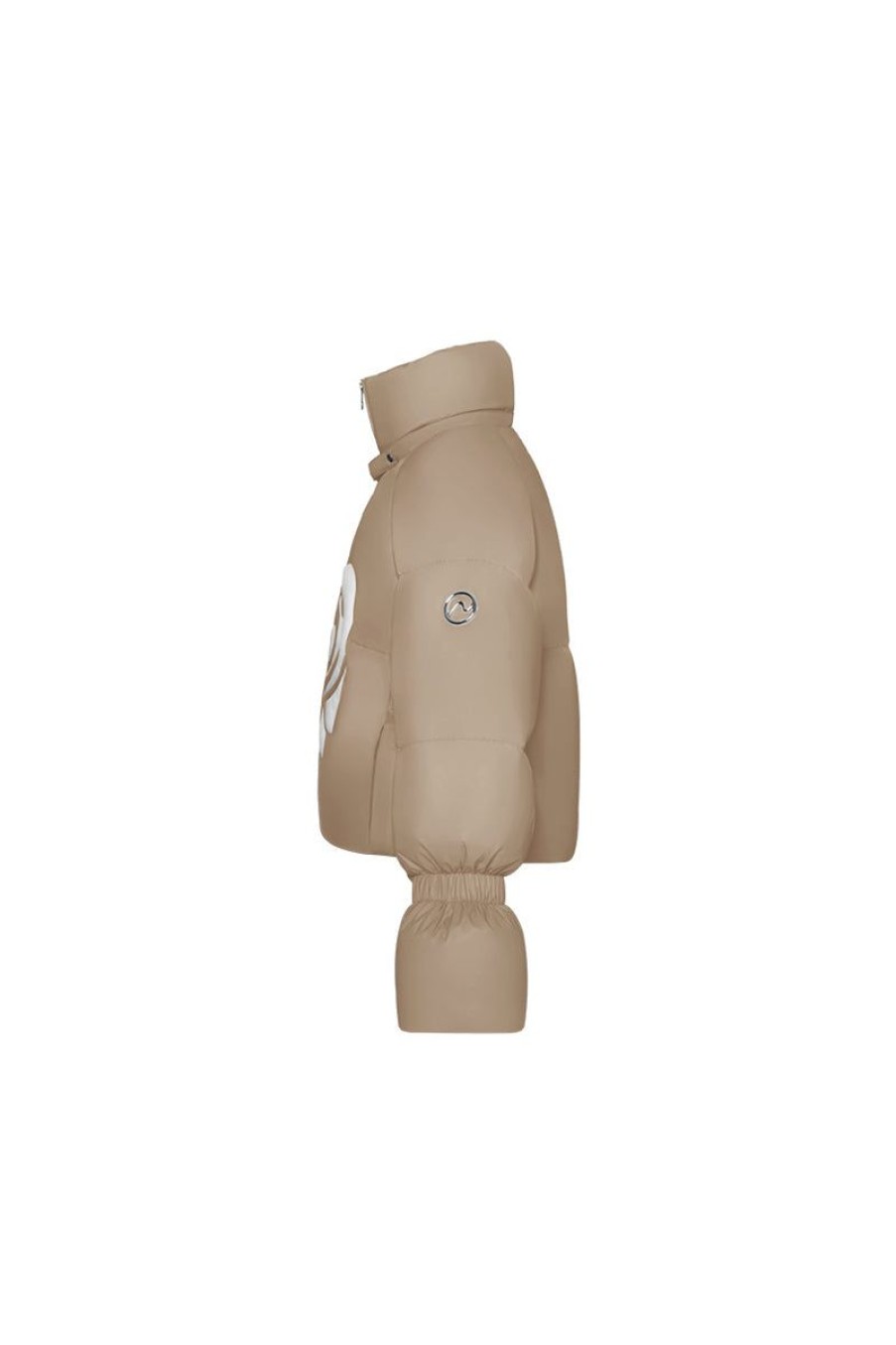 OZLANA Down Puffer Jackets | Melting Rose Heart Puffer Jacket(Camel)