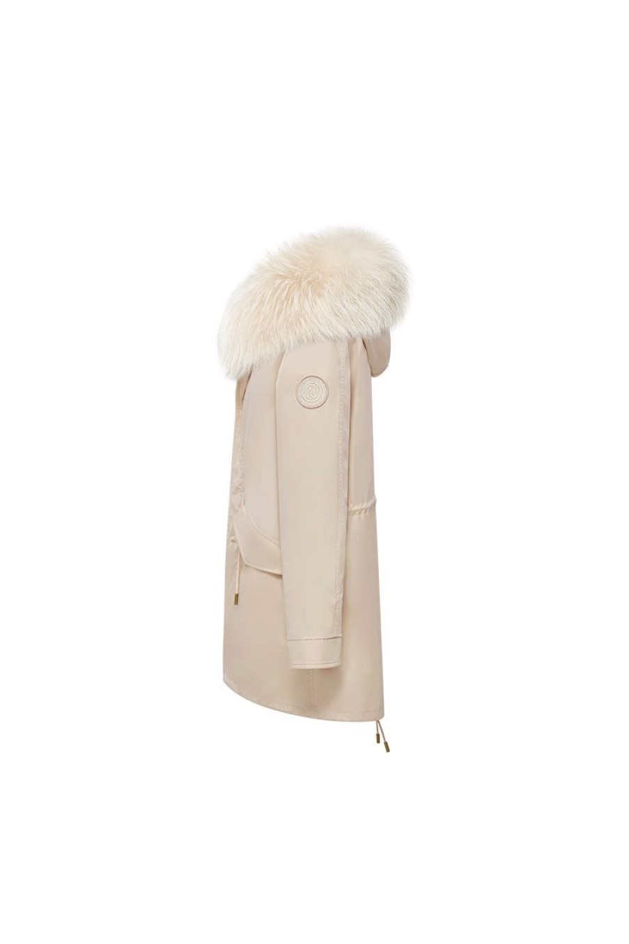 OZLANA Classic & Designer Parkas | Khaki+Classic Creamy Raccoon