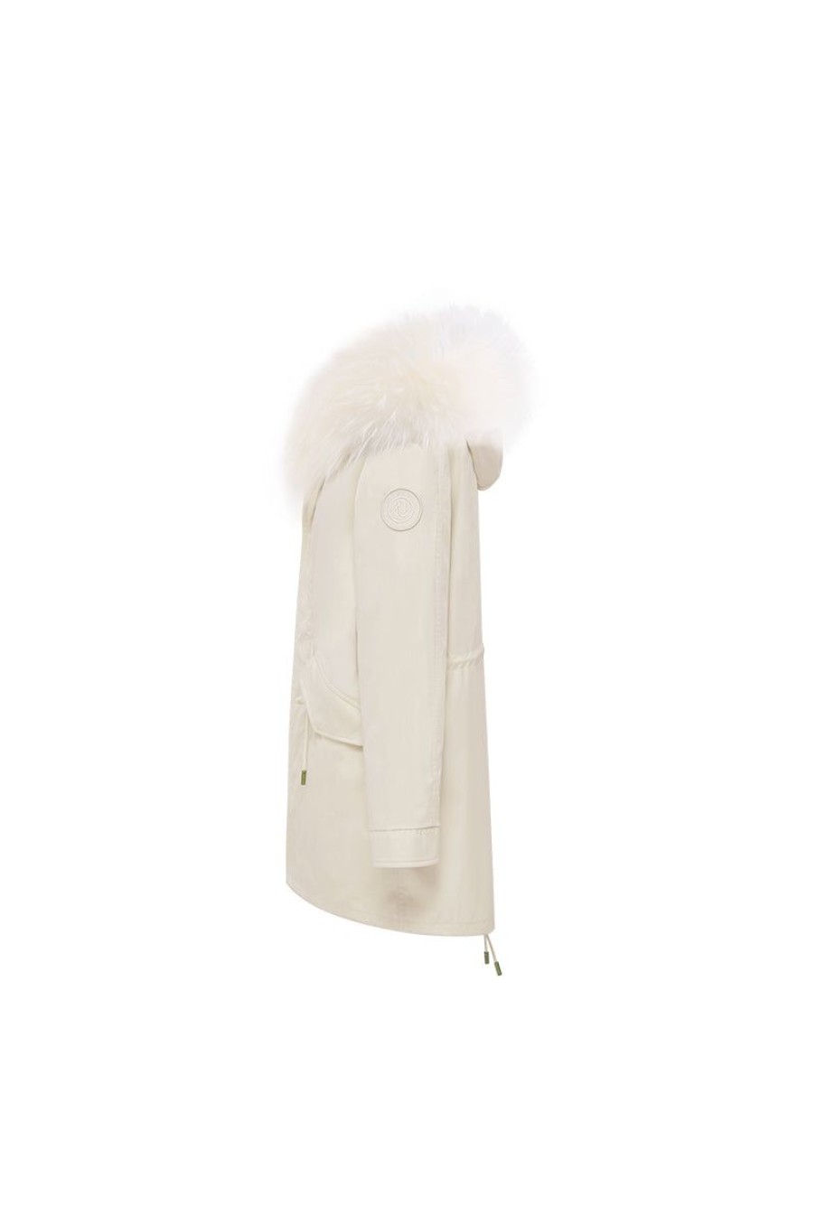 OZLANA Classic & Designer Parkas | Cream White + Dreamy Rainbow