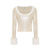 OZLANA Tops | Ozln Detachable Faux Fur Sleeve Crop(Camel)