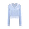 OZLANA Tops | Sailor Heart Logo Knitted Cardigan (Blue)