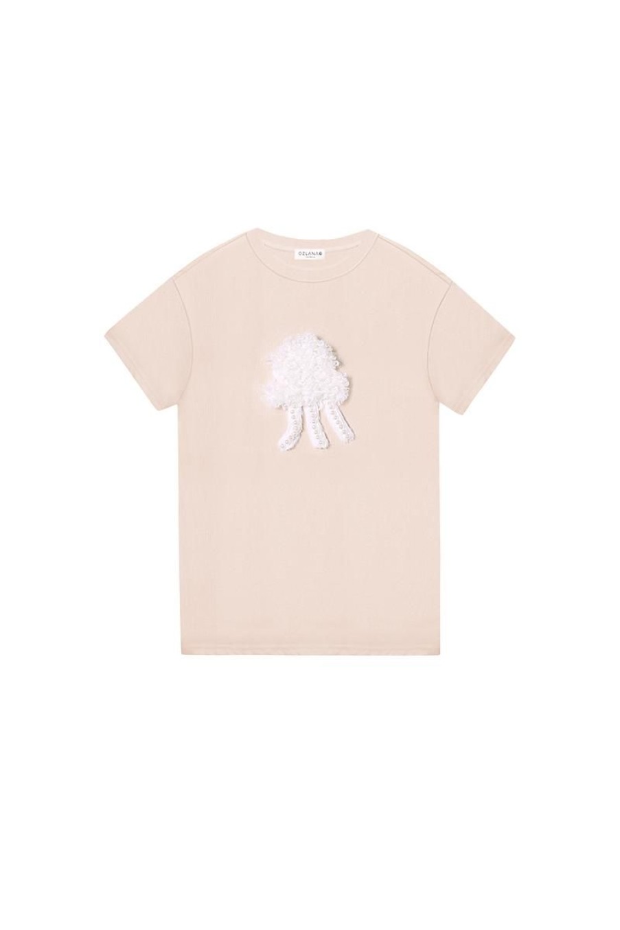 OZLANA Tops | Plush Cartoon Animal T-Shirt(Camel )