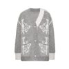 OZLANA Ozln | Ozln Asymmetric Chandelier Knit Cardigan(Grey)