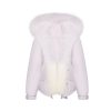 OZLANA Down Puffer Jackets | Omni Fox Fur Gradient Down Parka(Purple)