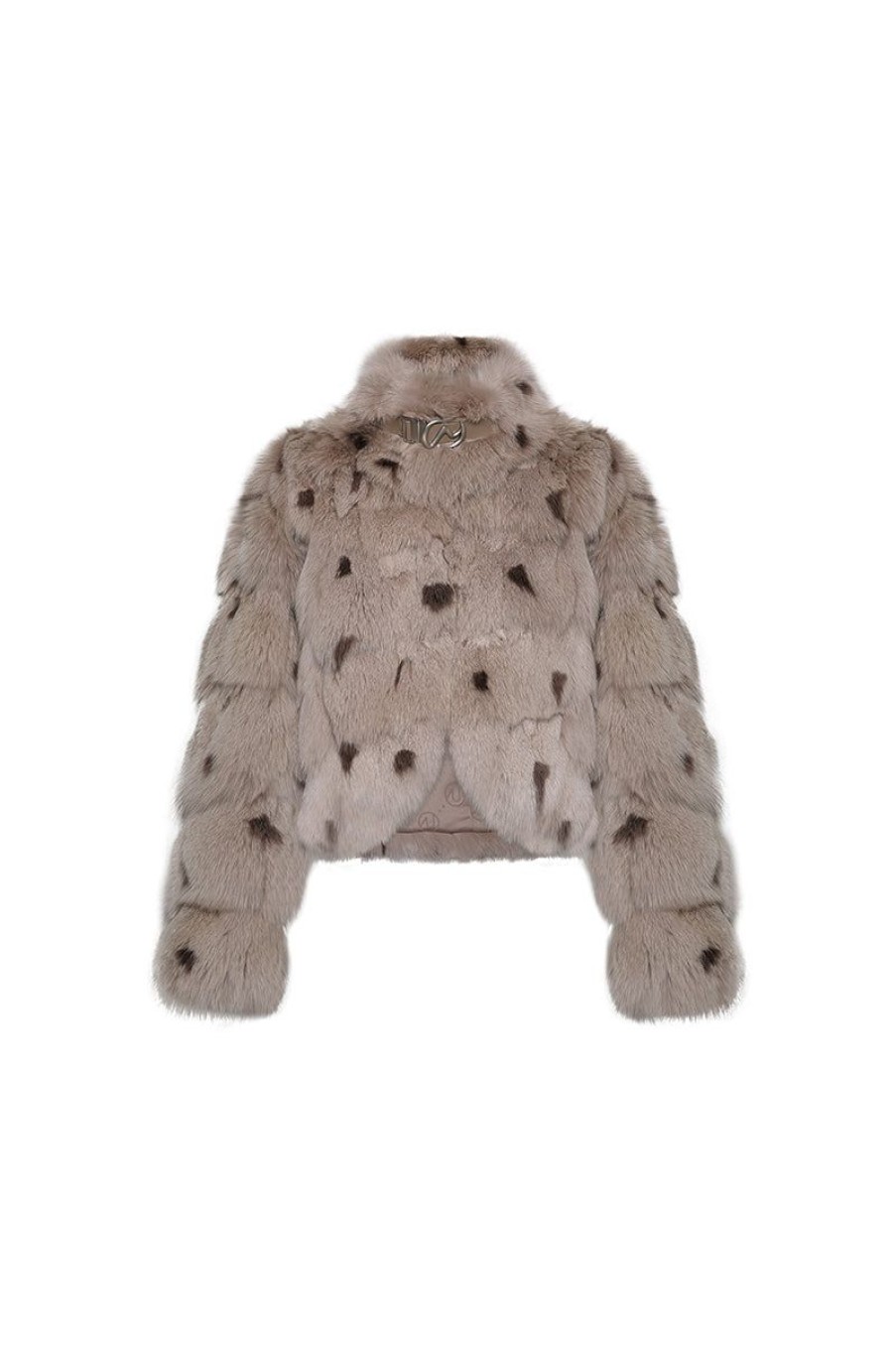 OZLANA Full Fur Jackets | Royal Cloud Bubble Buckle Collar Fox Fur Jacket (Coffee)