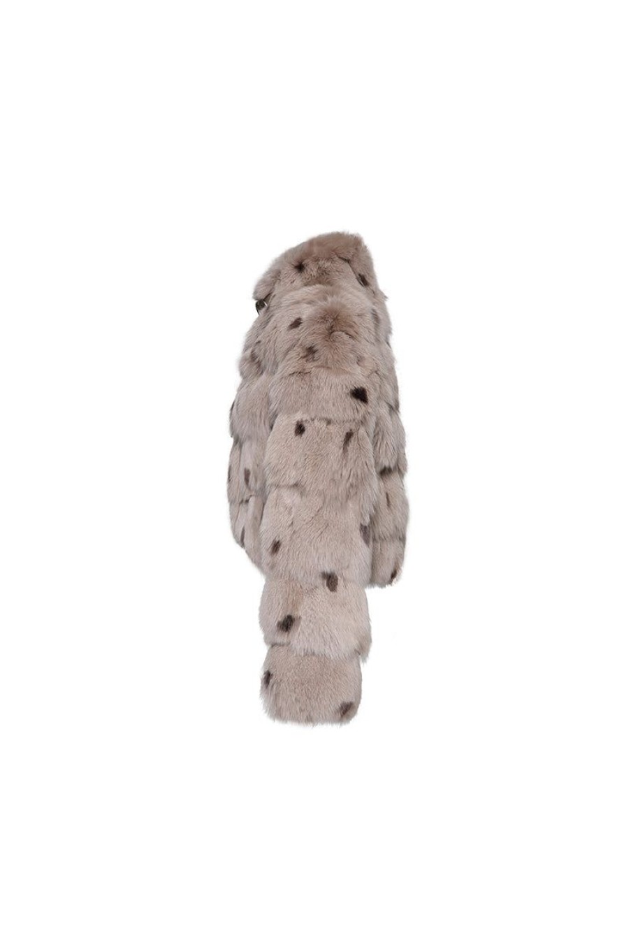 OZLANA Full Fur Jackets | Royal Cloud Bubble Buckle Collar Fox Fur Jacket (Coffee)